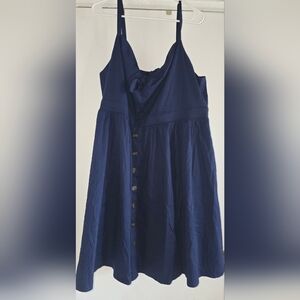 Torrid Navy Blue Button-Front Sundress for Woman